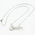 Fashion Lovely Bow Pendant Stainless Steel Necklace